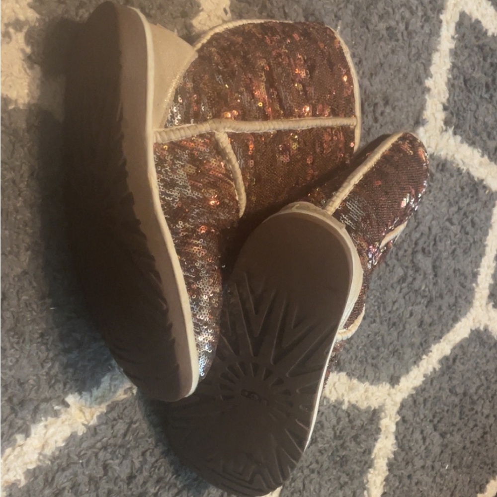 Sparkly UGG boots worn